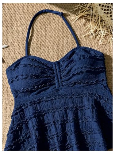 Image of SHENHE Girl's 2 Piece Halter High Waisted Tankini Ruffle Swimsuit Bathing Suit Bikini Sets