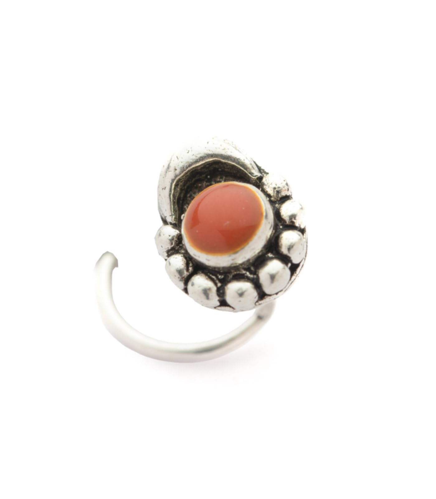gargi by p.n. gadgil and sons | 925 Sterling Silver | Parampara Antique Pure Silver Nose Pin | For Pierced Nose | With Certificate of Authenticity and 925 Stamp-picture-27