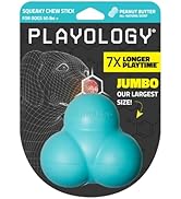 Playology Squeaky Bounce Ball for Large to X-Large Dogs 50lbs & up | Engaging All-Natural Peanut ...