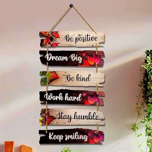 Image of EXPLEASIA Decorative Wall Hanging Wooden Art Decoration Item for Home Office Living Room Bedroom Decoration Items Home Decor Gift Items (Be Positive Dream Big)