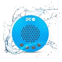 SPC Splash 2 - Altavoz inalámbrico Bluetooth 5.0 para Ducha con Ventosa, IPX5, Radio FM, Manos Libres, micrófono, Azul