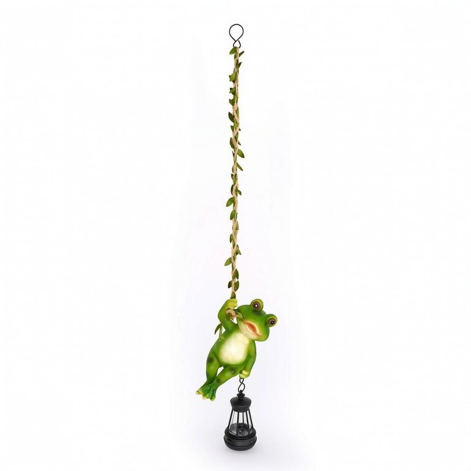 Dusk-to-Dawn Solar Garden Light with Resin Animal Weather-Resistant Decorative Hanging Solar Lantern Outdoor Hanging Pendant Lamp Wireless for Yard, Patio, Frog-image-31
