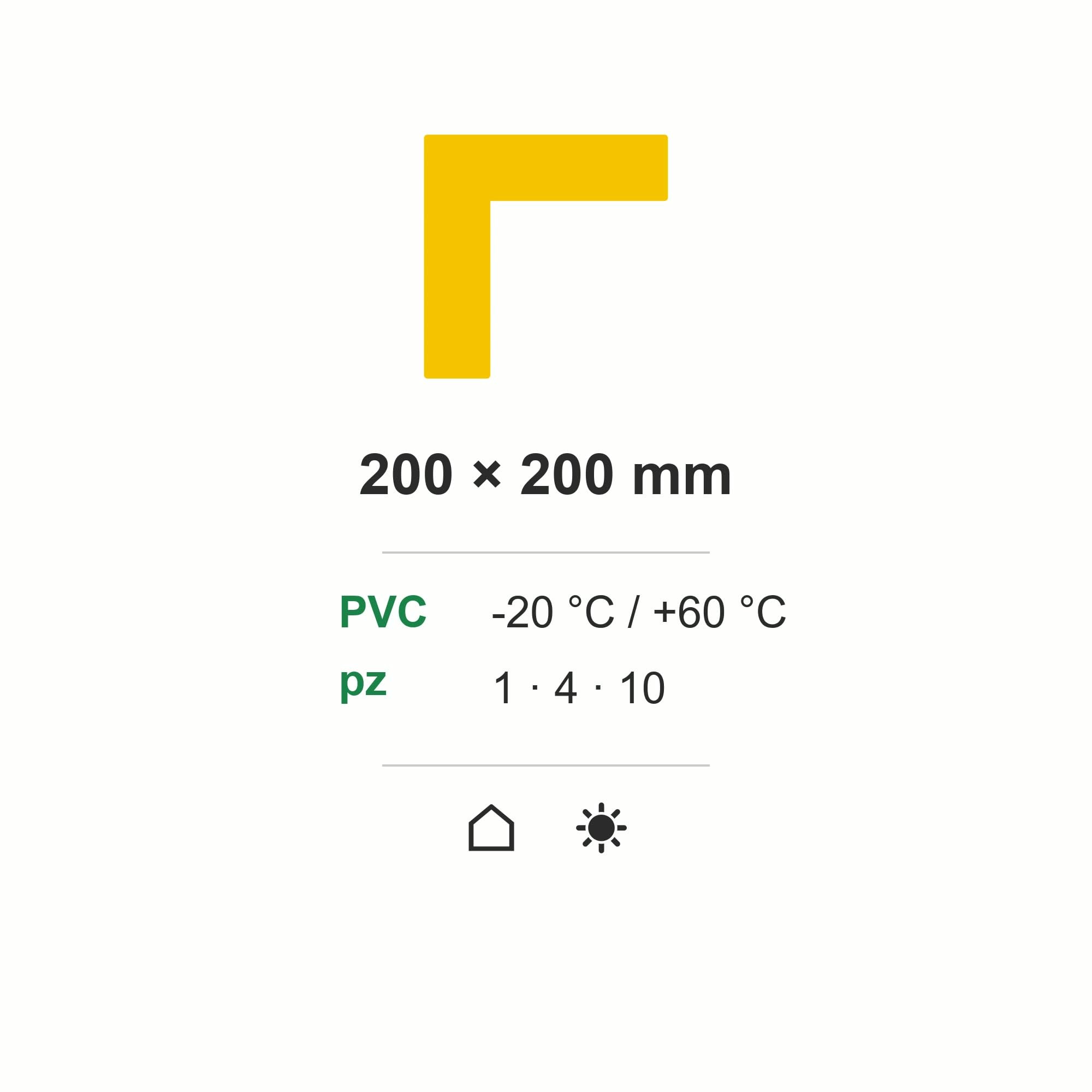 Bodenmarkierung L-Form Grün 200x200 mm - 10 Stück