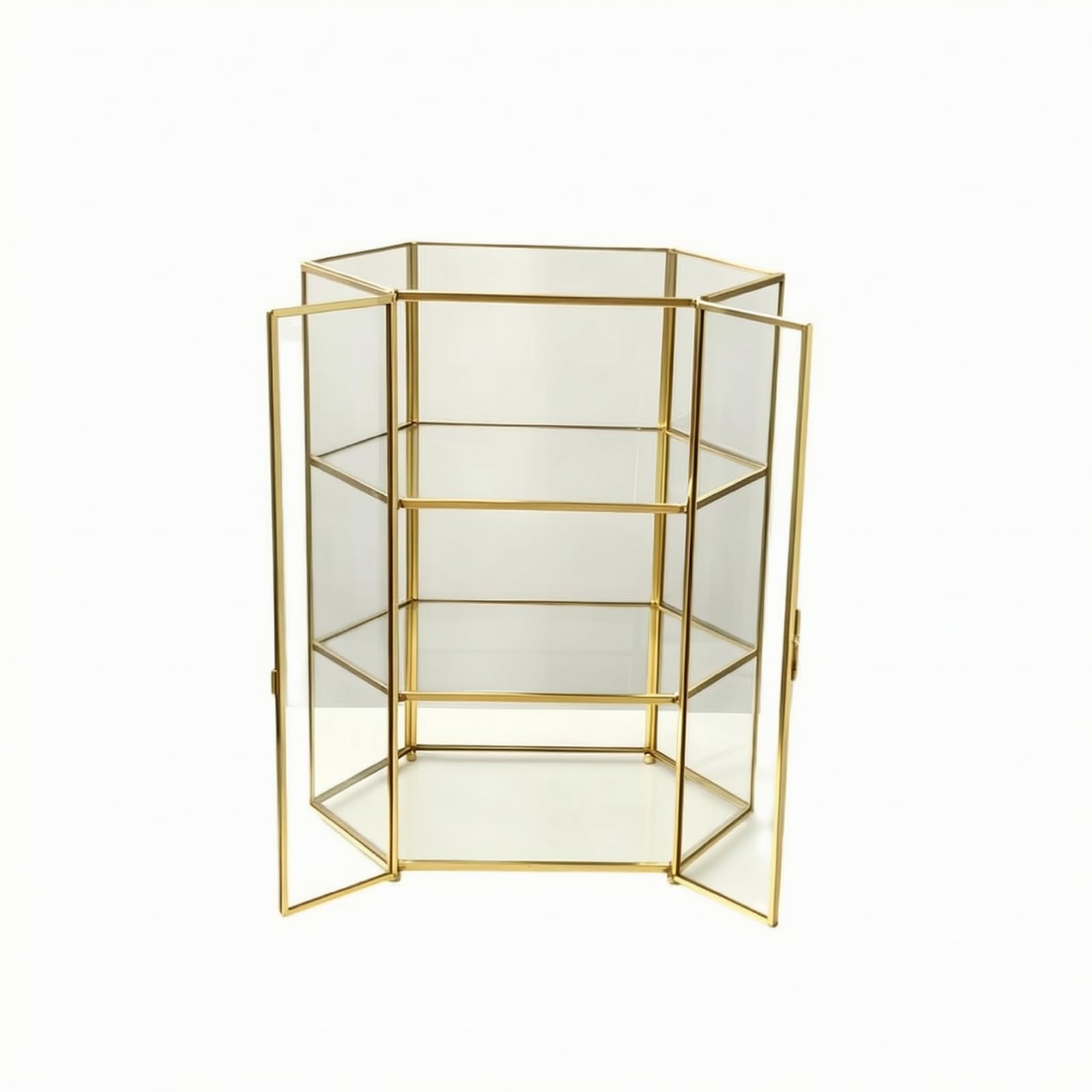 Maquillaje Multiusos Organizador con Puertas Dobles Abatibles para Baño, Oro