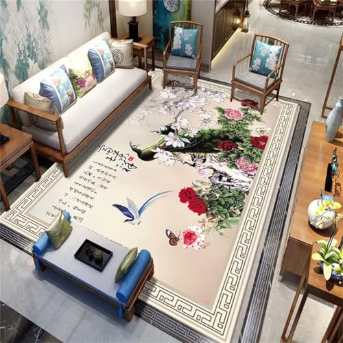 Tapis décoratif oriental vert dans un salon chaleureux 200x250cm - 2