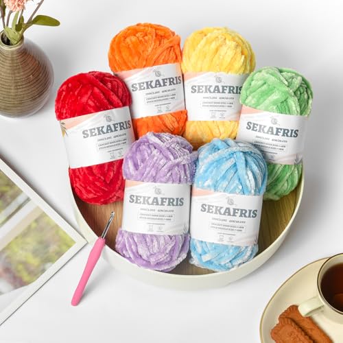 Image of Chenille Velvet Soft Yarn Black 4 Pack