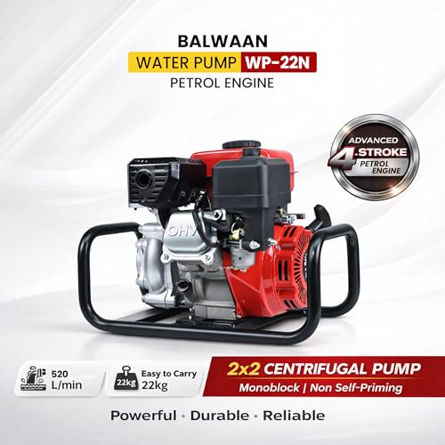 Image of Balwaan Krishi 2x2 Petrol Water Pump 4-Stroke |Centrifugal Pump| WP-22N | WP-22N