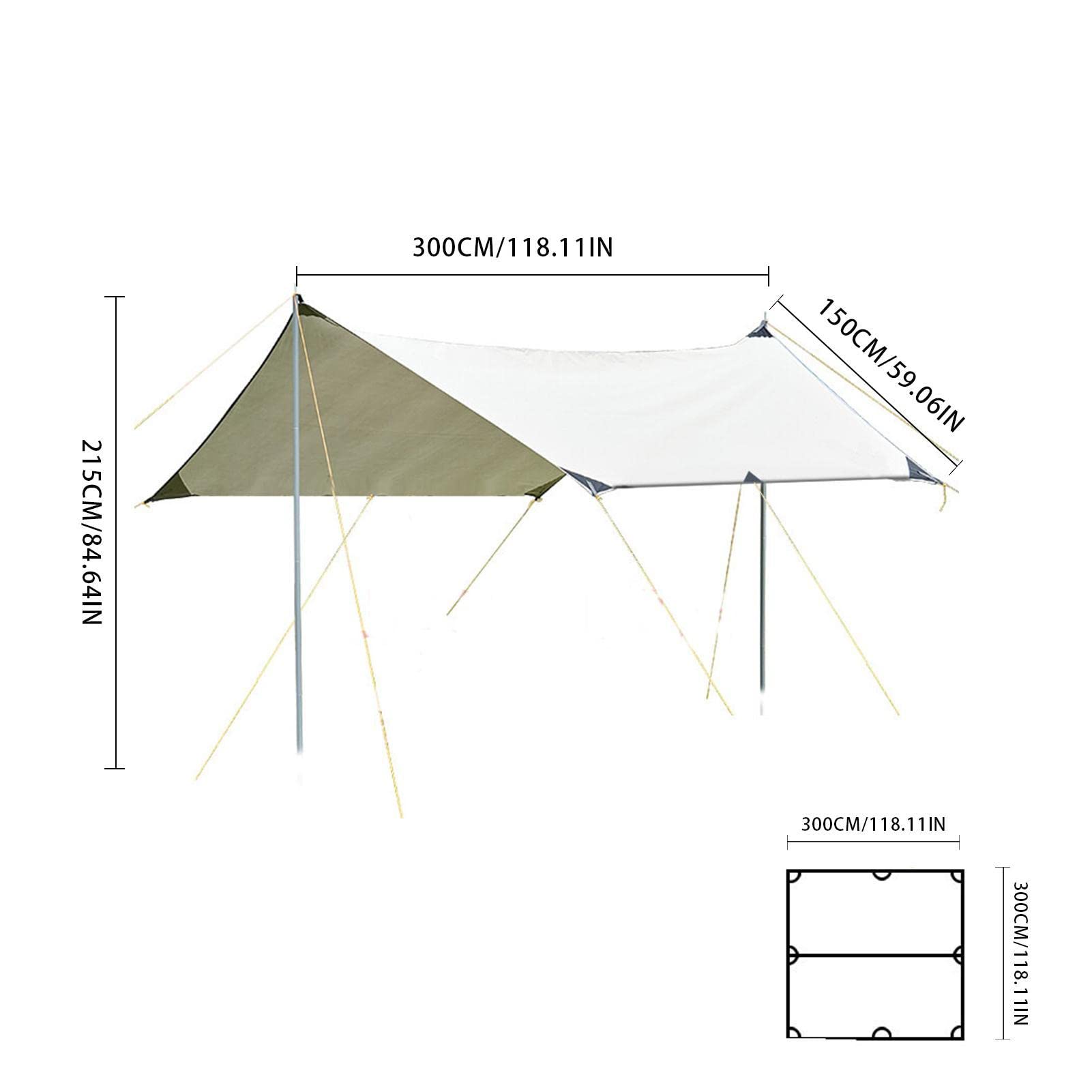 Rain Fly Camping-Regenplanen-Set, Hängemattenzelt, Regenplane für Camping | Hängematte, Campingausrüstung, einfach aufzubauen, inklusive Zeltheringe und Tragetasche