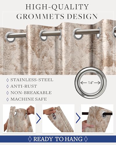 Image of Cloth Fusion Printed 100% Blackout Long Door Curtains 9 Feet Set of 2