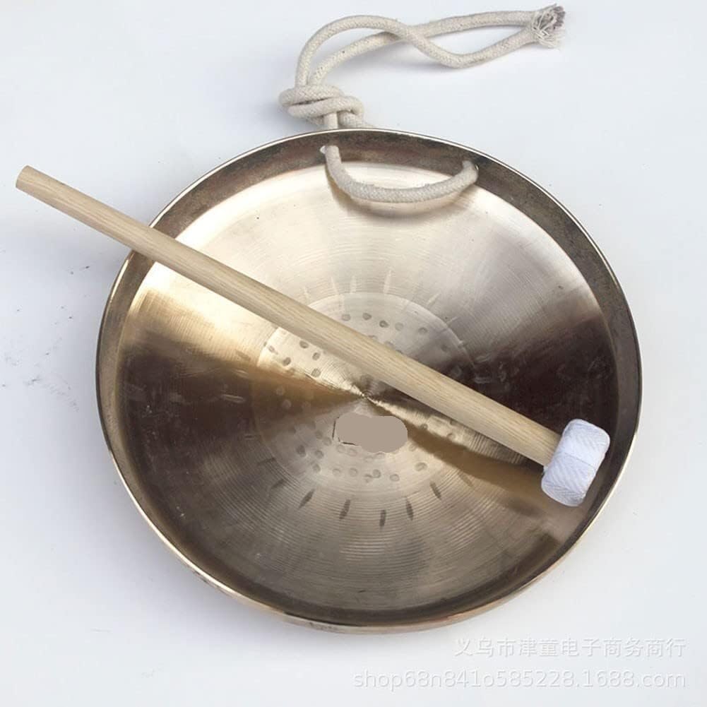 Instrumento Chino, Gong de latón Gong Chino de Bronce Feng Shui Chino Gong de latón, Gong Chino Gong auténtico Gong Mini Gong Pequeño Gong Gong Instrumento(20.5cm)