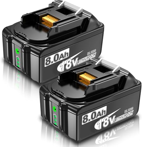 2Pack 8.0Ah Replacement for Makita 18V Battery Compatible with Makita 18 Volt Battery LTX BL1815 BL1860B BL1860 BL1820 BL1830B BL1840B BL1850B BL1815 Power Tools