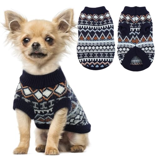 Hjumarayan Dog Jumper, Boho Dog Jumpers Small Medium Large, Knitted Christmas Sweater with Harness Hole