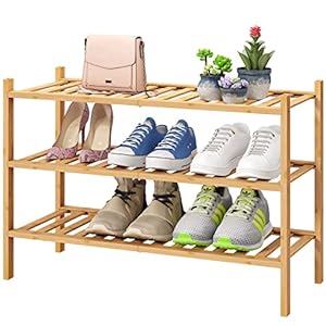 3-Tier Free Standing Shoe Racks, Bamboo Wood Shoe Rack for Entryway & Closet, Beautiful | Natural | Functional | Sturdy Shoe Rack