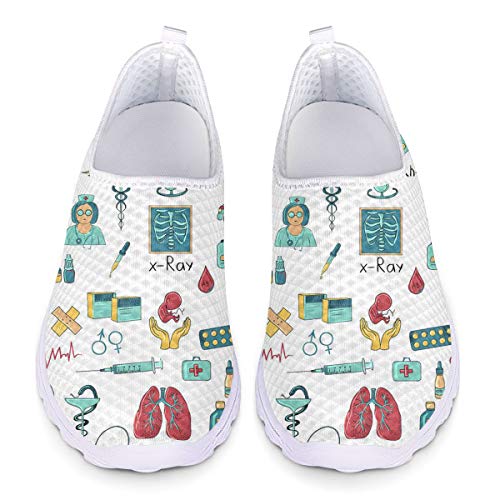 POLERO Nurse Zapatillas Zapatos Deportivos de Enfermera para Mujer Zapatos sin Cordones Zapatos de Trabajo Ligeros y cómodos para Caminar para Mujeres Talla 38 Cover