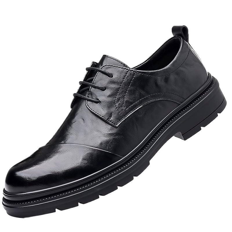 Mens Lace-up Business Formal Derby Lightweight Sneakers Genuine Leather Dress Shoes