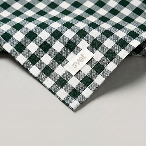 svet Tischdecke – Fleckenabweisend mit extra weichem Stoffgefühl, Rechteckiger Tisch, wasserdichte Baumwolle, 140 x 300 cm (Vichy-Karo Grün) – Ansicht 5