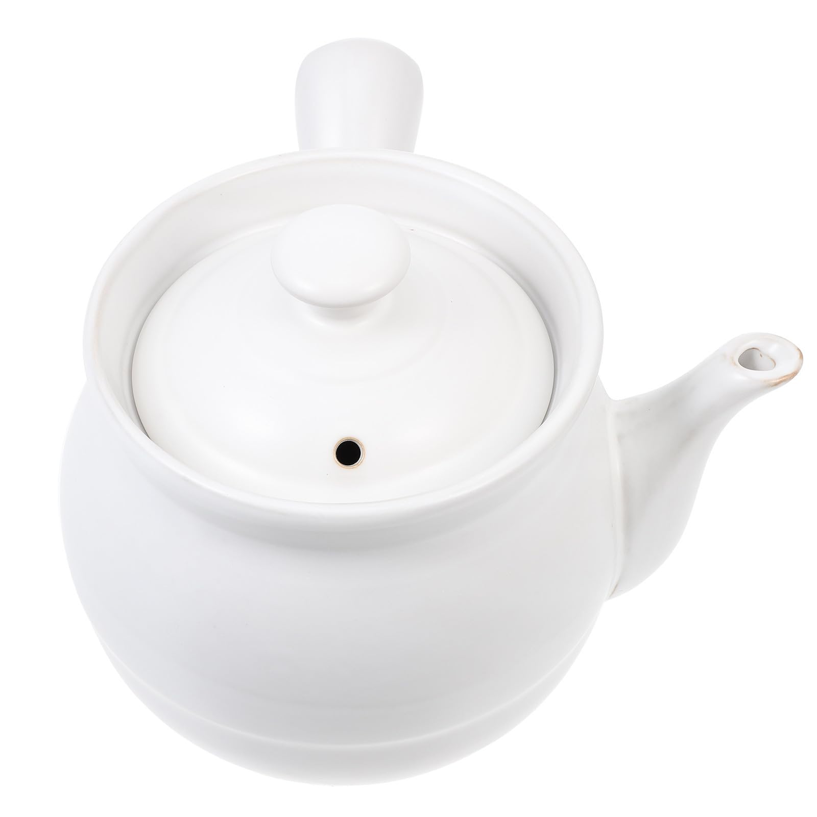 Casserole en céramique blanche 2,6l, cuiseur sans brûlure pour remède traditionnel