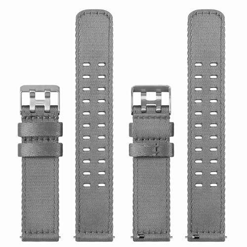 Image of WOCCI Double Holes Nylon Watch Bands, Silky Nylon Straps, Quick Release, Compatible Watch Lug Width 18mm 20mm 22mm
