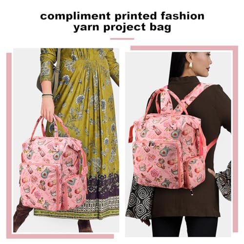 Image of crochet bag,knitting bagBackpack and Tote Bag Storage Bag ,Large capacityYarn Storage Organizer Travel Crochet Bag Women Carrying Crochet Accessories Knitting Needles Crochet