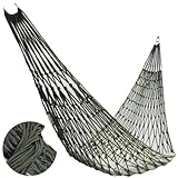 Outdoor Travel Camping Sport Hammock, Outdoor Sport Hammock Net Mesh Nylon Rope Sleeping Bed Swing with Hooks for Garden Beach Yard Travel (Army Green)