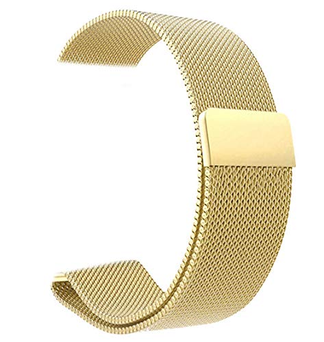 Herren Damen Edelstahl Magnet Armbänder Schnellspanner Uhrenarmband 14mm 16mm 18mm 20mm 22mm,Silber Schwarz Gold Rose Gold