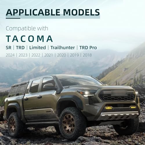 Image of Car Windshield Cover Compatible with Toyota Tacoma 2025 2024 2023 2022-2016 New Upgraded Custom Fit Magnetic Windproof Sunshade Cover 4-Layer Protection Ice, UV,Frost Wiper & Mirror Covers