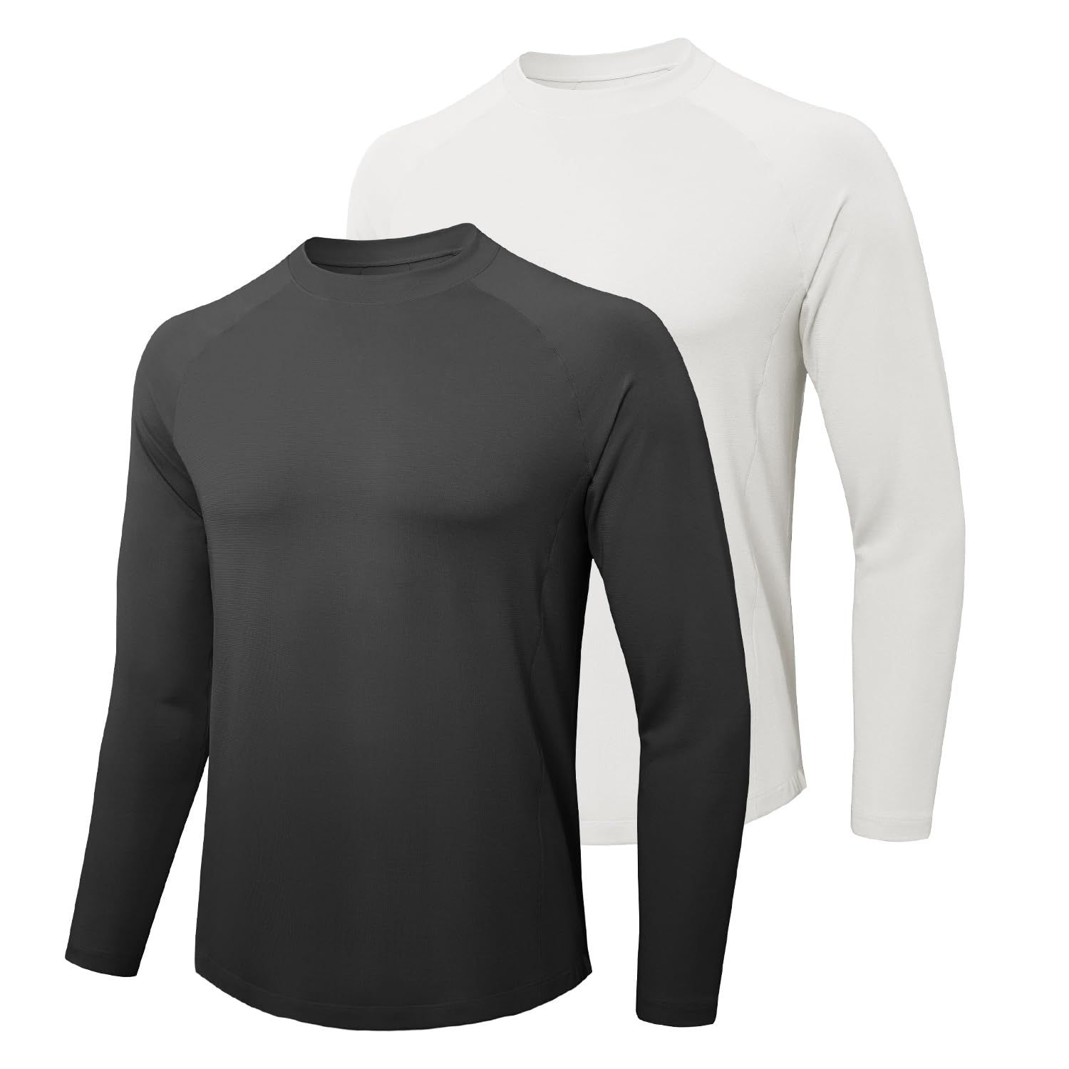 MEETWEE Maglietta Uomo ManicaLunga Sportiva,Asciugatura Rapida T-Shirt per Palestra,Corsa e Allenamento 1/2 Pack