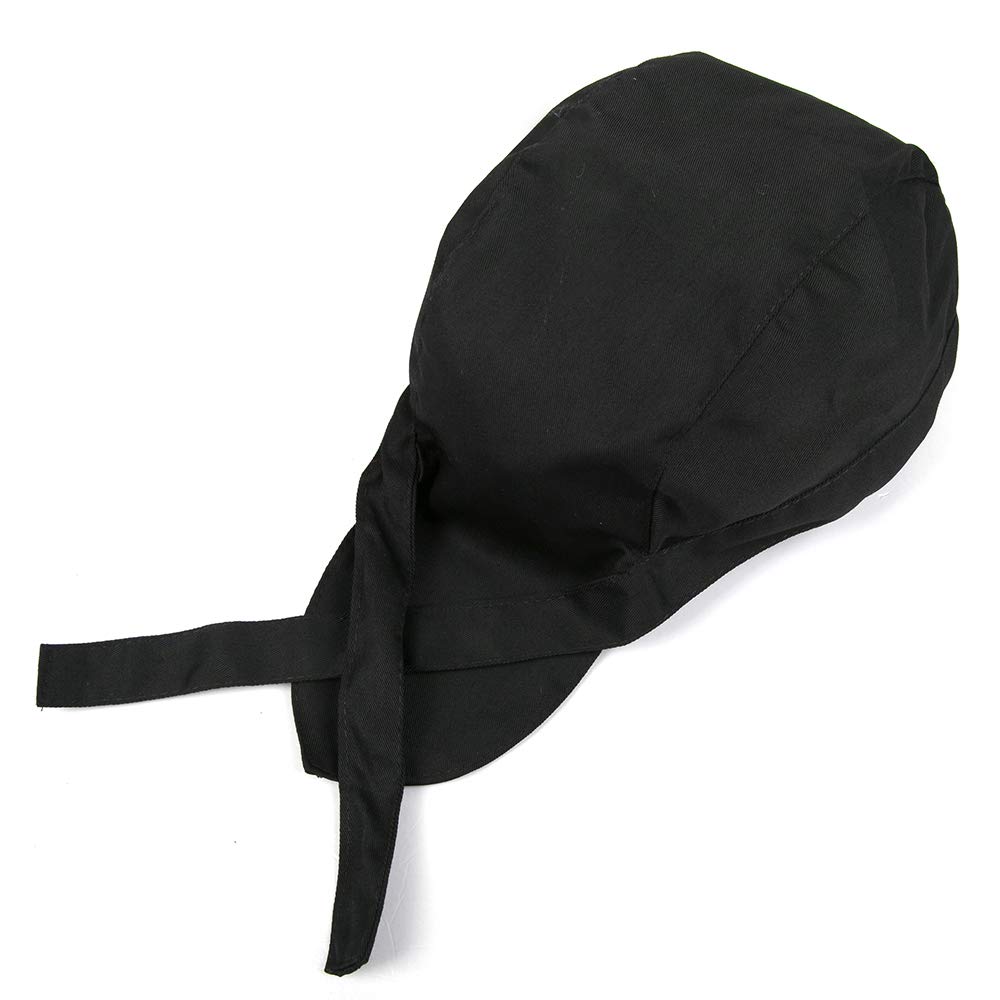 Chefs Cap POWERTOOL Fashion Kitchen Cook Hats Hotel Chef Waiter Work Cap Canvas Elastic Skull Cap Pirate Cap Professional Catering Chef Hat Bandana Cap Ribbon Cap Turban (Black)