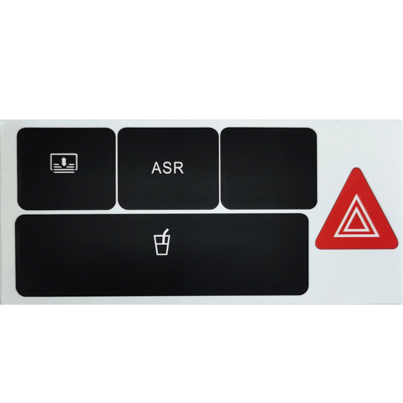 Wsbojxth One Color Repair Patch Compatible With A6 C5 1998-2004 1Pcs Car Emergen Double Blinker Button Cup Holder Button Repair Sticker Car Flash Switch Button Covers(Type C)