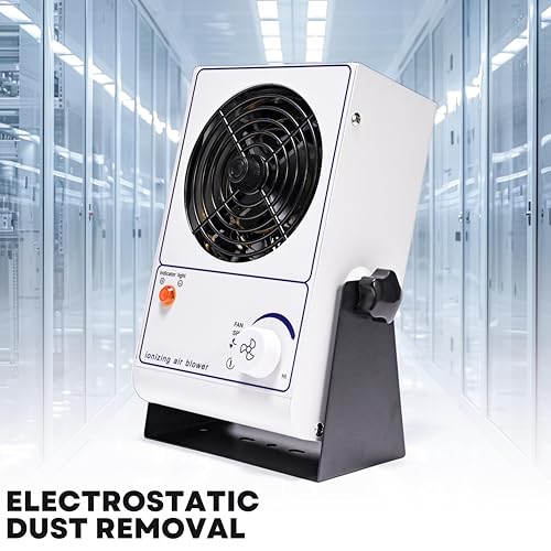 Image of Ionizer Air Blower Fan, 110V /60Hz Small Desktop Anti-Static Ionizing Fan, Commercial Static Eliminator Remover, ESD Ionizer with Pure Copper Ion Needle, 45~110CFM Adjustable