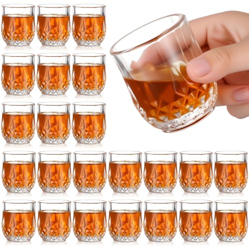 Meanplan 2.7 oz Mini Shot Glasses Set Tasting Glasses Heavy Duty Base Clear Shot Cup Cute Cordial...