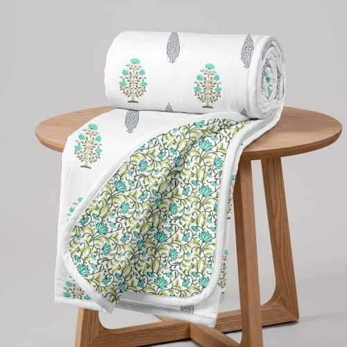 Image of Divine Casa Single Bed Microfiber Reversible Dohar 120 GSM | Lightweight Summer AC Dohar | Soft Reversible Bedding for Daily Use | Machine Washable | 210 x 140 cm