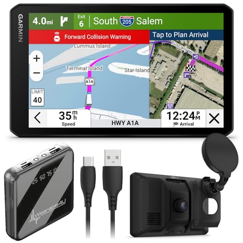 Garmin dezICam OTR725, NA MT-S, GPS Truck Navigator and Wearable4U PowerBank Bundle