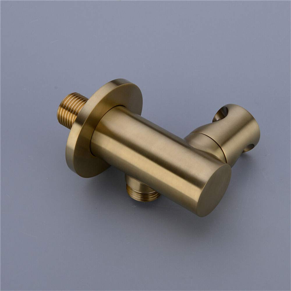 doccia Miscelatore per doccia con miscelatore a soffitto in oro spazzolato Set doccia multifunzione in ottone con maniglia singola Set combinato con soffione a pioggia rotondo, doccia a mano,