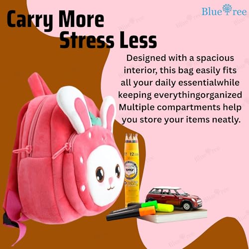 Image of blue tree Cute Kids Backpack Toddler Bag Plush Animal Cartoon Mini Travel Bag for Baby Girl Boy 1-6 Years, Ideal for Gifting for Kids