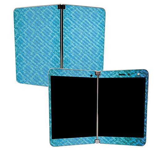 Image of MIGHTY SKINS MightySkins Carbon Fiber Skin for Microsoft Surface Duo - Blue Vintage | Protective, Durable Textured Carbon Fiber Finish | Easy to Apply, Remove, and Change Styles | Made in The USA