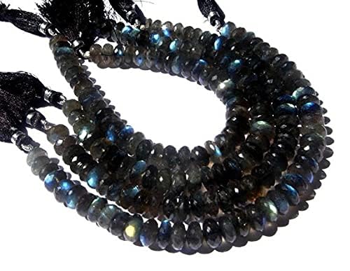 Labradorite véritable AAA en perles rondelles facettées 9mm pour bijoux d'exception