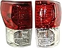 Evan-Fischer Tail Light Assembly Compatible with 2010-2013 Toyota Tundra Halogen Clear & Red Lens With socket and wiring Set of 2 Passenger and Driver Side