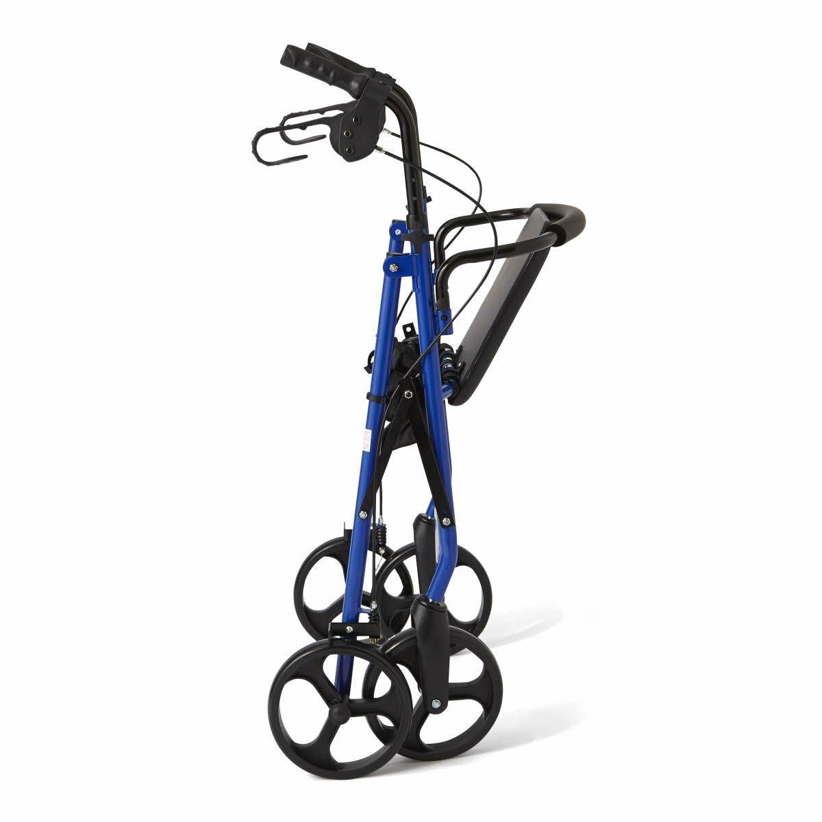 Medline Steel Rollator Walker for Adult Mobility Impairment, Blue, 350 lb. Weight Capacity, 8” Wheels, Foldable, Adjustable Handles, Rolling Walker for Seniors — Amazon image 3