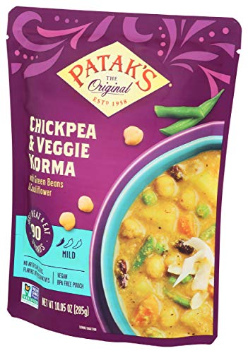 Image of Patak's Chickpeas and Veggie Korma Ready To Heat Curry, 10.05 Fl Oz (Pack of 4)