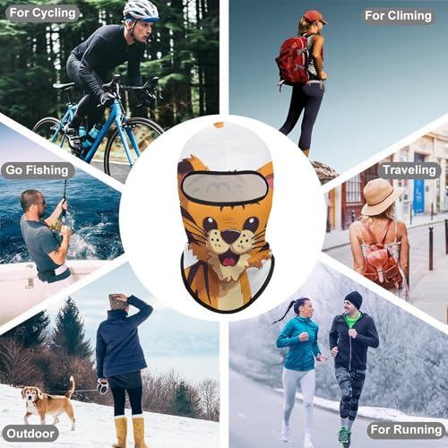 Balaclava para Hombres con Estampado de Tigre para Invierno, Máscara de Ciclismo y Esquí, Cubreboca para Actividades al Aire Libre miniatura 6