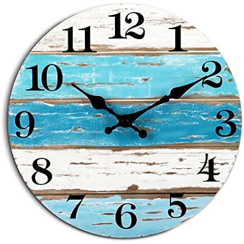 Beach Themed Vintage Blue Wall Clock Cover