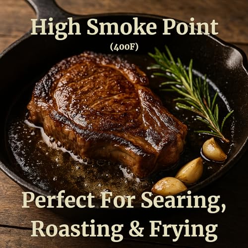 Image of LeRoy's Rocky Mountain Beef Tallow - 30 oz Jar - 100% Pure Rendered Beef Fat for Cooking, Frying & Grilling - High Smoke Point - Keto, Paleo & Carnivore Diet Friendly - No Additives, USA Made