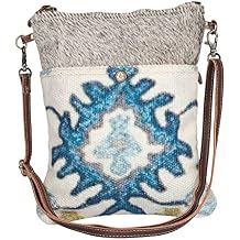Myra Bag Aztec Purse for Women - Canvas Bag with Real Leather Detailing, Boho Handbags for Women, Cute Western Purse