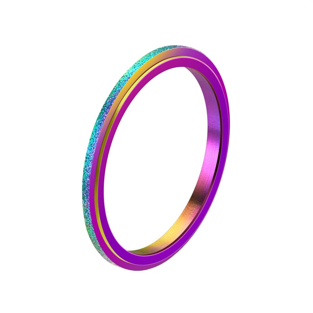 PAURO Women's Men's 2mm/4mm/6mm/8mm Sandblast Finish Lucky Worry Ring Band