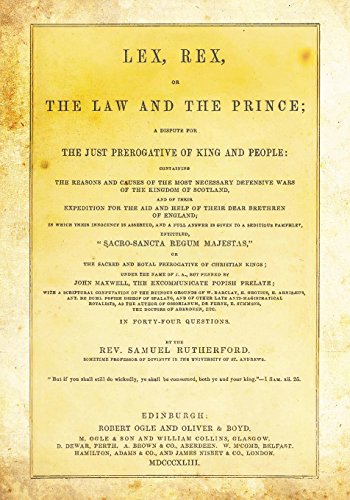 Lex, Rex, Or The Law And The Prince: A Dispute ... 1481857584 Book Cover
