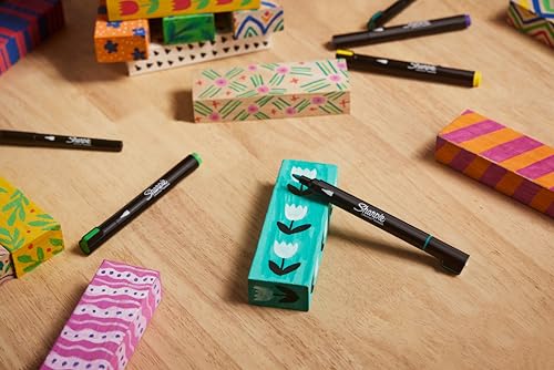 Image of Sharpie Creative Marker Acrylic Paint Pens | Water-Based Paint Markers | No-Bleed Ink Writes on Most Surfaces | Bullet Tip | School & Revision Supplies | Assorted Colours | 5 Count