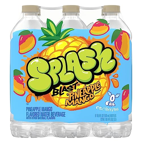 Image of Splash Blast Refresher, Pineapple Mango | 16.9 Fl Oz | Plastic Bottle | 18 Count