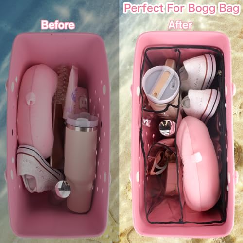 ChezMax Beach Bag Organizer with Charm, Black, Rectangular, 17*8.2*11inch, Moistureproof, Secure, Casual, Fun, Practical, CADDY, TPU, Insert Mount, 1 Pack — view 5