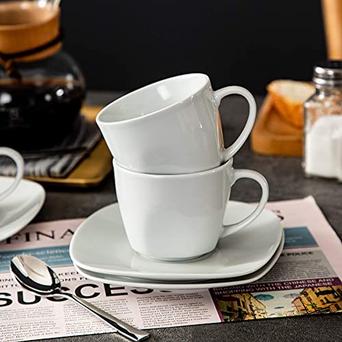 MALACASA, Series Elisa,36 Piezas Juego de Cafe Vajillas de Porcelana 18 Tazas de Cafe 18 Platillos de Café, Blanco para… - Imagen 7